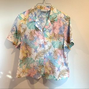Vintage floral button down, pastel, Harry styles
